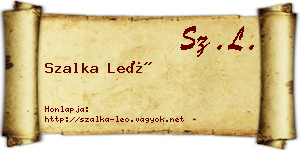 Szalka Leó névjegykártya